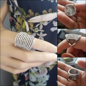 Bling Ring with 11 Rows of clear stones